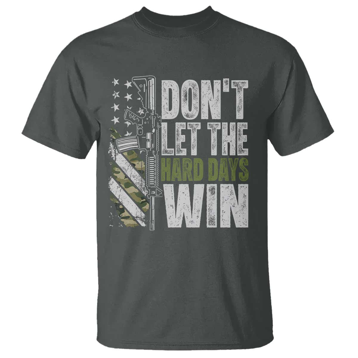 Don't Let The Hard Days Win T Shirt Inspirational Mental Health Gun Camo American Flag - Wonder Print Shop