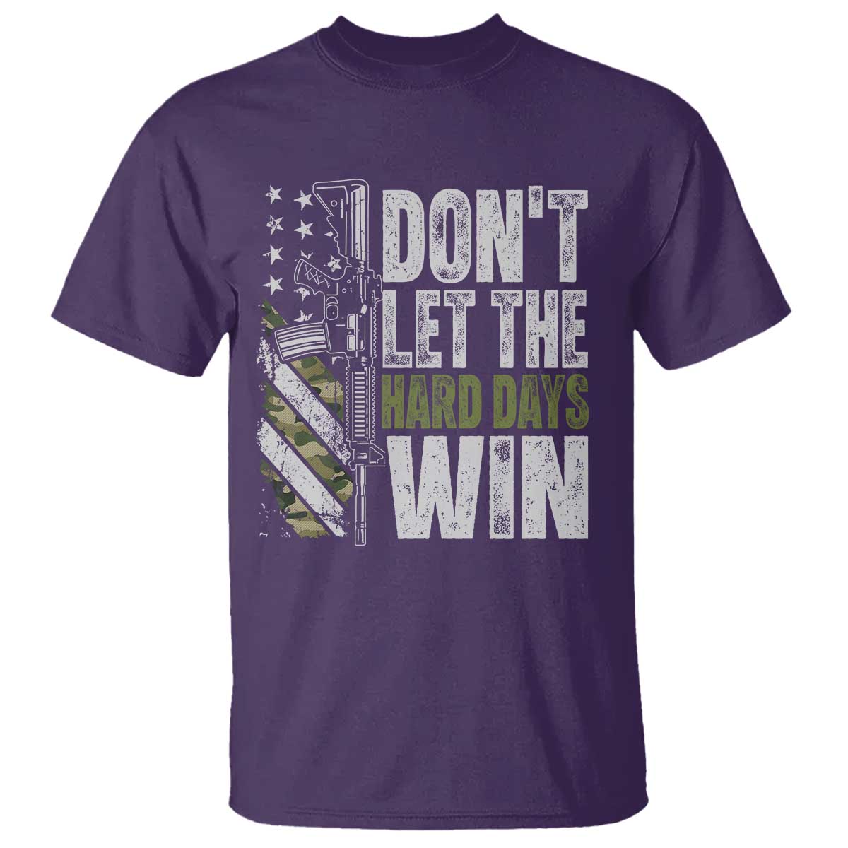 Don't Let The Hard Days Win T Shirt Inspirational Mental Health Gun Camo American Flag - Wonder Print Shop