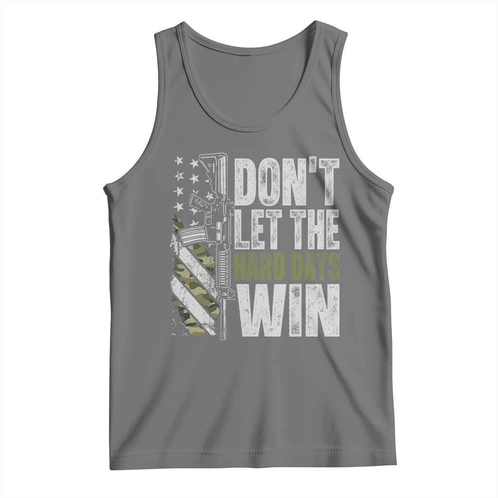 Don't Let The Hard Days Win Tank Top Inspirational Mental Health Gun Camo American Flag - Wonder Print Shop