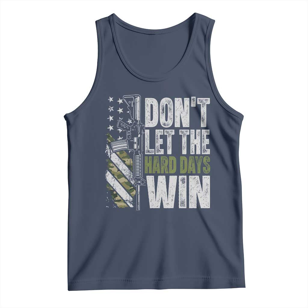 Don't Let The Hard Days Win Tank Top Inspirational Mental Health Gun Camo American Flag - Wonder Print Shop
