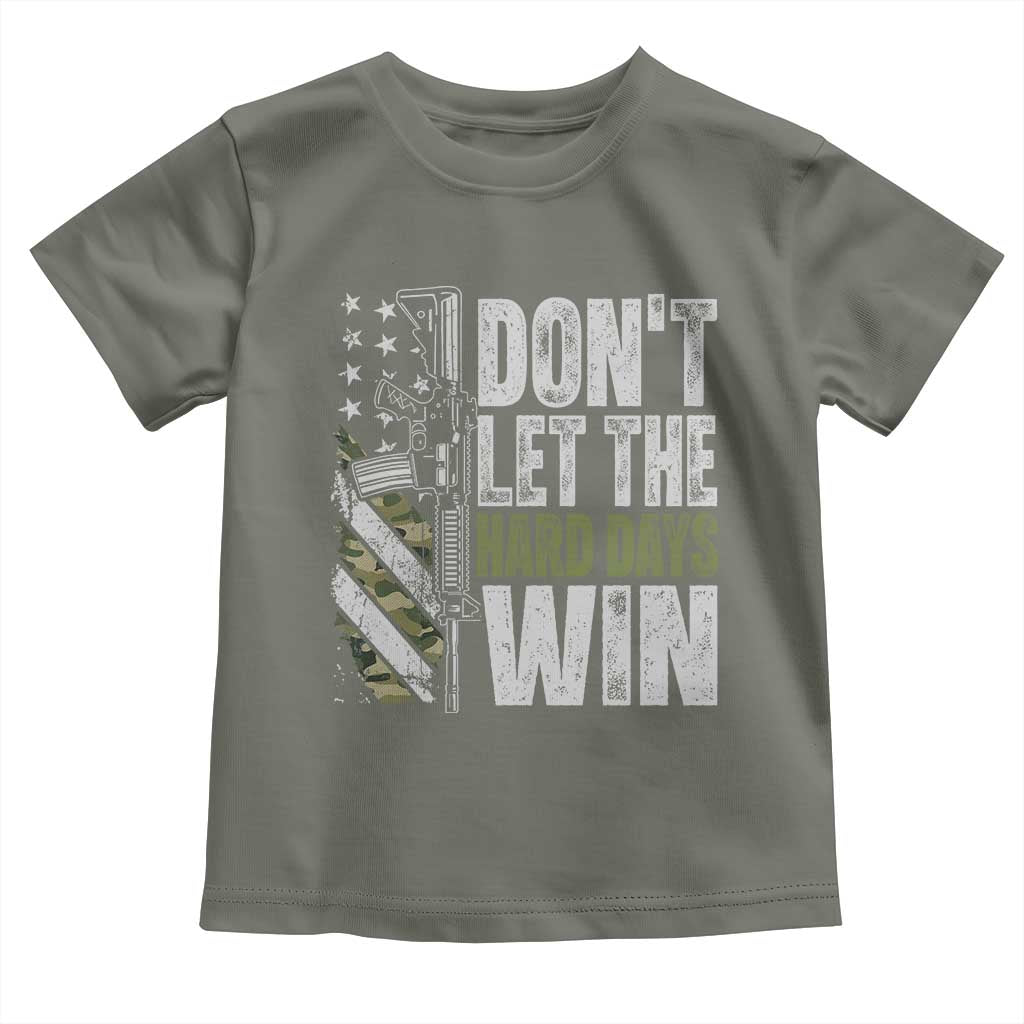 Don't Let The Hard Days Win Toddler T Shirt Inspirational Mental Health Gun Camo American Flag - Wonder Print Shop