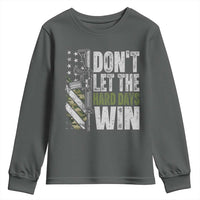 Don't Let The Hard Days Win Youth Sweatshirt Inspirational Mental Health Gun Camo American Flag - Wonder Print Shop