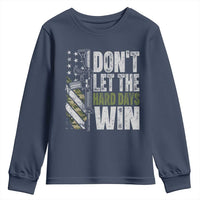 Don't Let The Hard Days Win Youth Sweatshirt Inspirational Mental Health Gun Camo American Flag - Wonder Print Shop