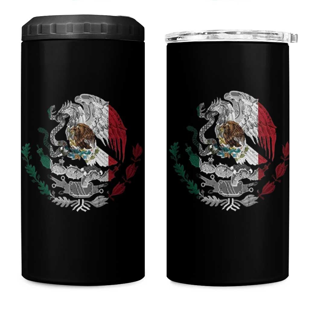 Mexico Coat Of Arms Mexican Flag Seal Symbol 4 in 1 Can Cooler Tumbler - Wonder Print Shop