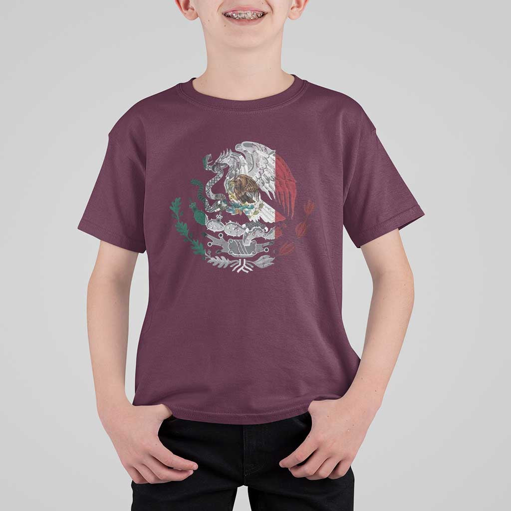 Mexico Coat Of Arms Mexican Flag Seal Symbol T Shirt For Kid - Wonder Print Shop