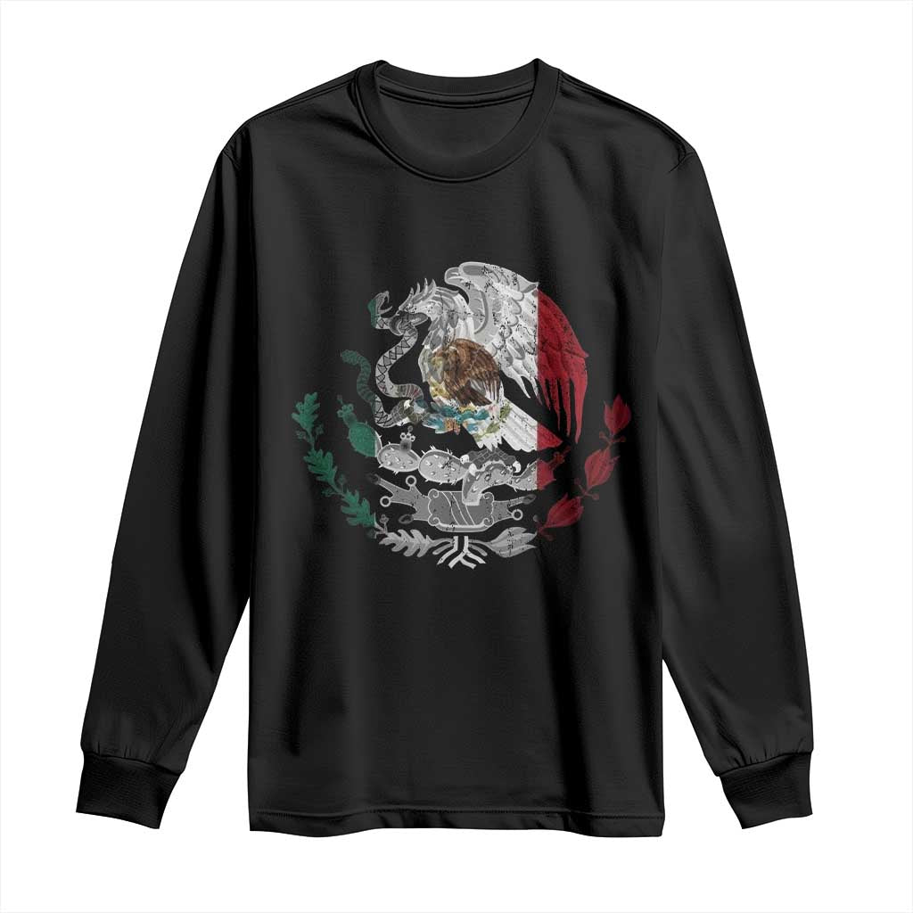 Mexico Coat Of Arms Mexican Flag Seal Symbol Long Sleeve Shirt - Wonder Print Shop