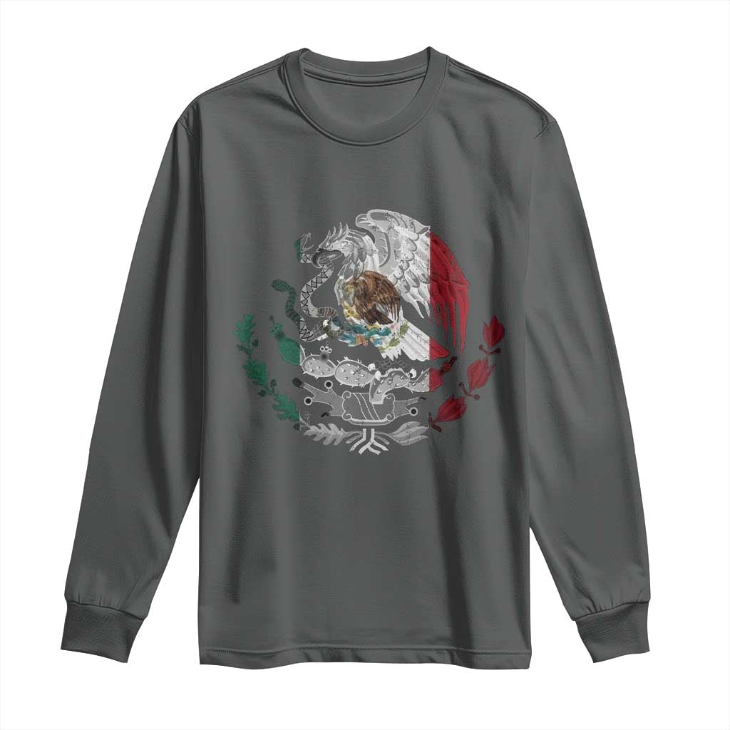 Mexico Coat Of Arms Mexican Flag Seal Symbol Long Sleeve Shirt - Wonder Print Shop