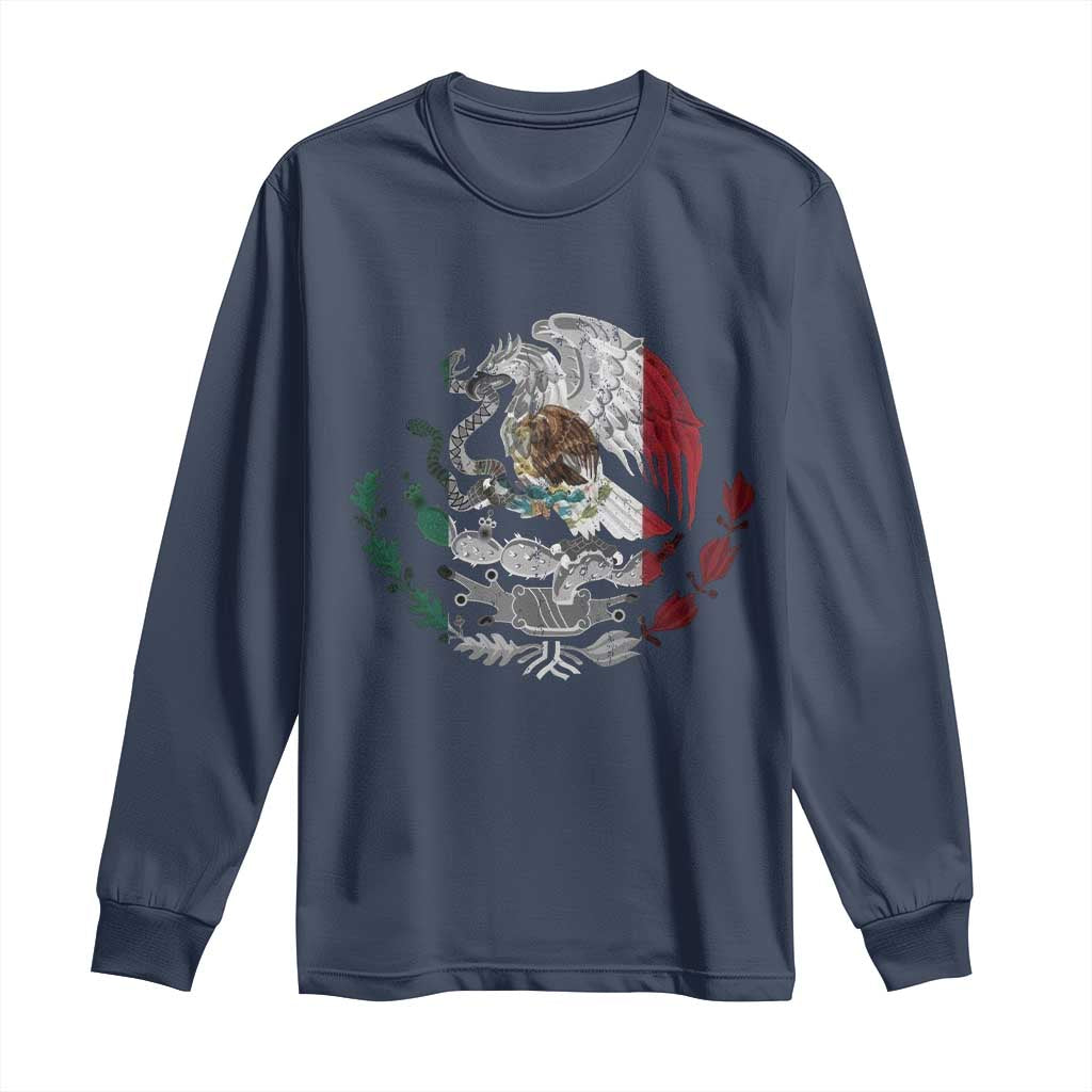Mexico Coat Of Arms Mexican Flag Seal Symbol Long Sleeve Shirt - Wonder Print Shop