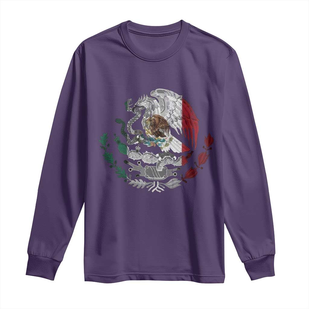 Mexico Coat Of Arms Mexican Flag Seal Symbol Long Sleeve Shirt - Wonder Print Shop