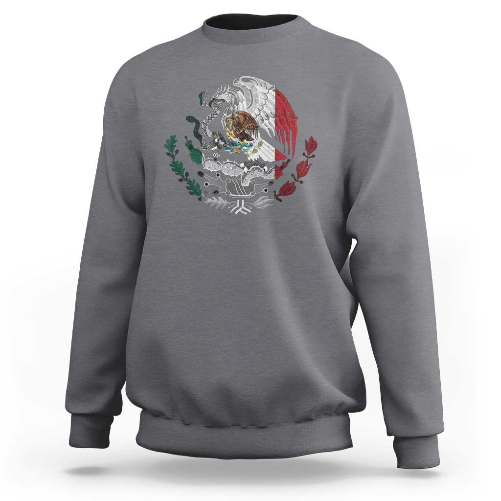 Mexico Coat Of Arms Mexican Flag Seal Symbol Sweatshirt - Wonder Print Shop