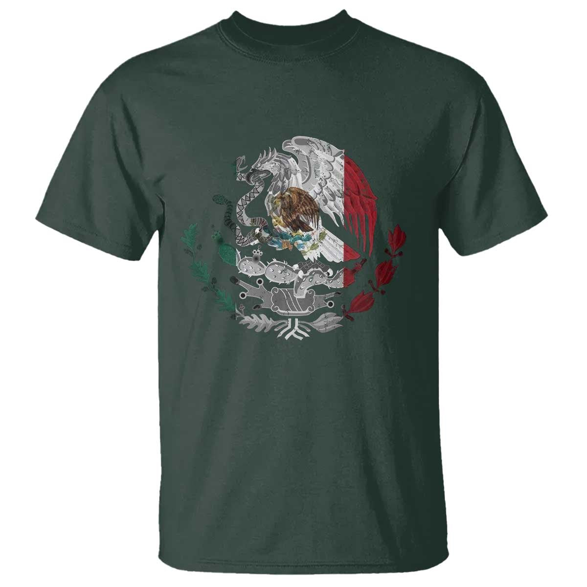 Mexico Coat Of Arms Mexican Flag Seal Symbol T Shirt - Wonder Print Shop