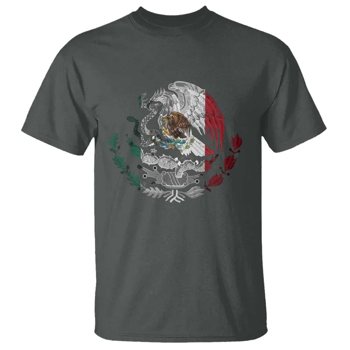 Mexico Coat Of Arms Mexican Flag Seal Symbol T Shirt - Wonder Print Shop