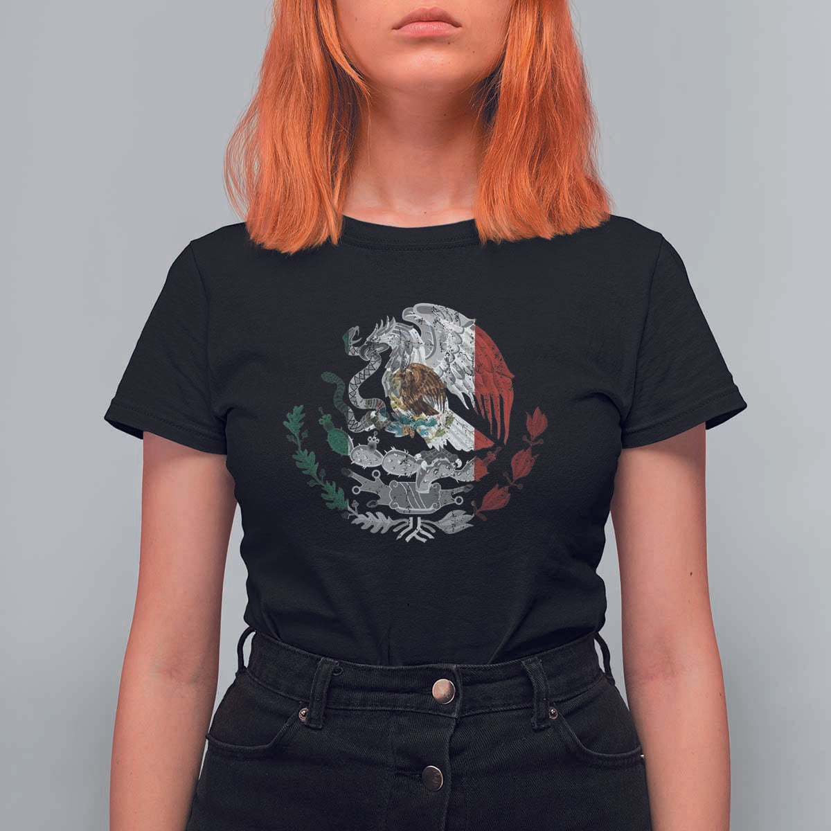 Mexico Coat Of Arms Mexican Flag Seal Symbol T Shirt For Women - Wonder Print Shop