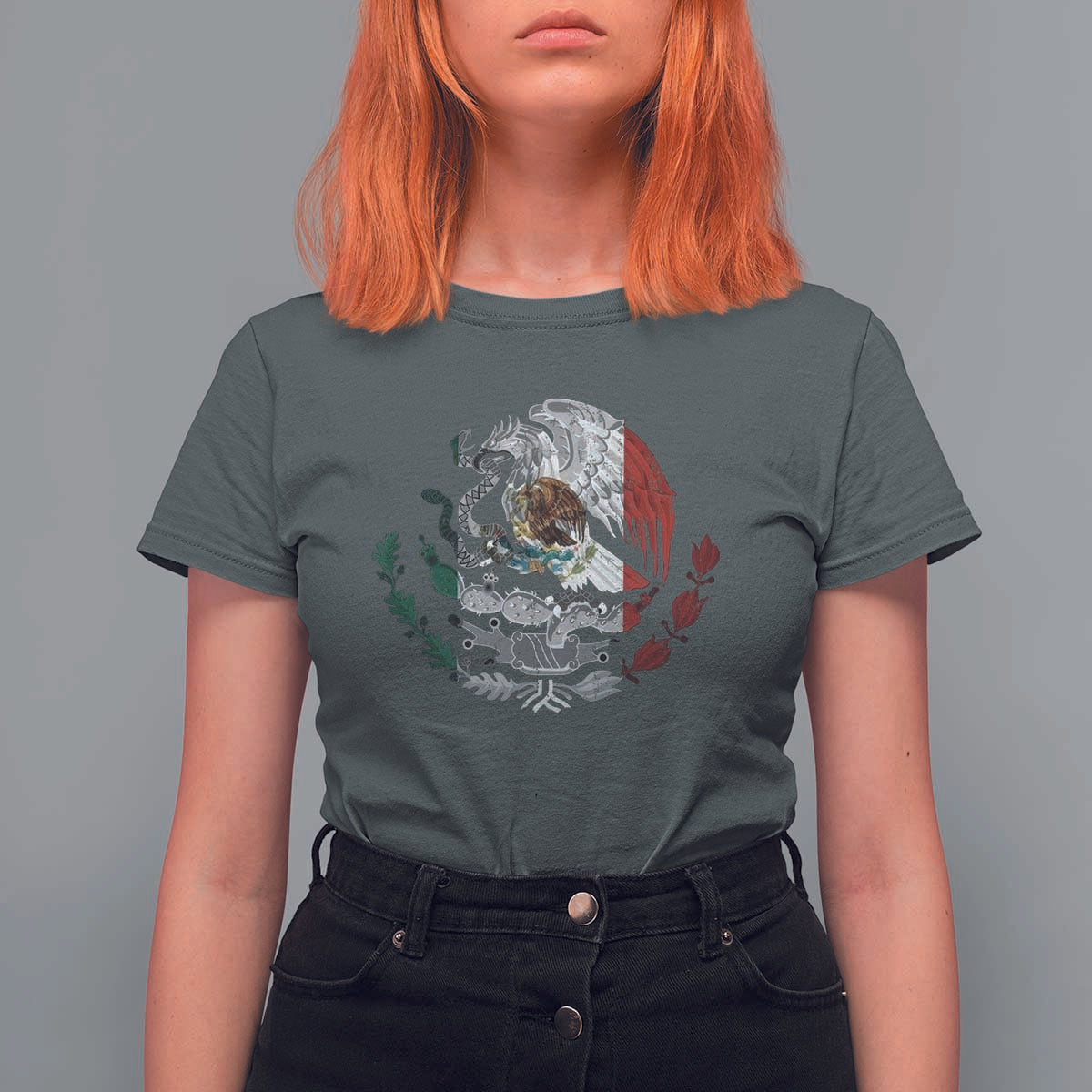 Mexico Coat Of Arms Mexican Flag Seal Symbol T Shirt For Women - Wonder Print Shop
