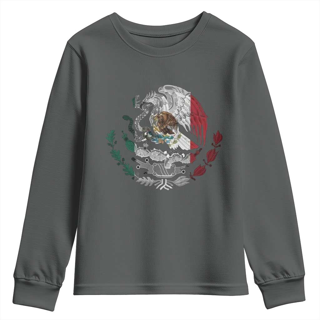 Mexico Coat Of Arms Mexican Flag Seal Symbol Youth Sweatshirt - Wonder Print Shop