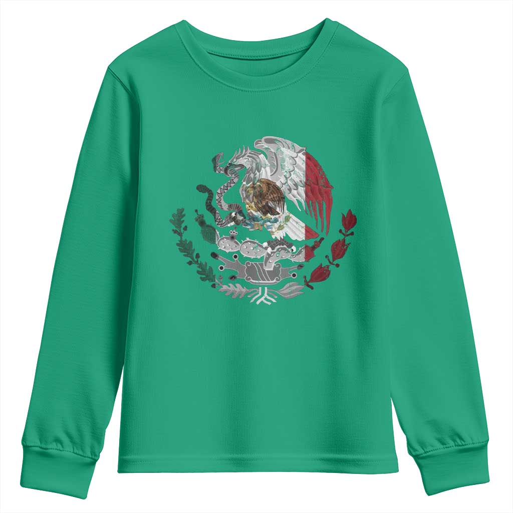 Mexico Coat Of Arms Mexican Flag Seal Symbol Youth Sweatshirt - Wonder Print Shop