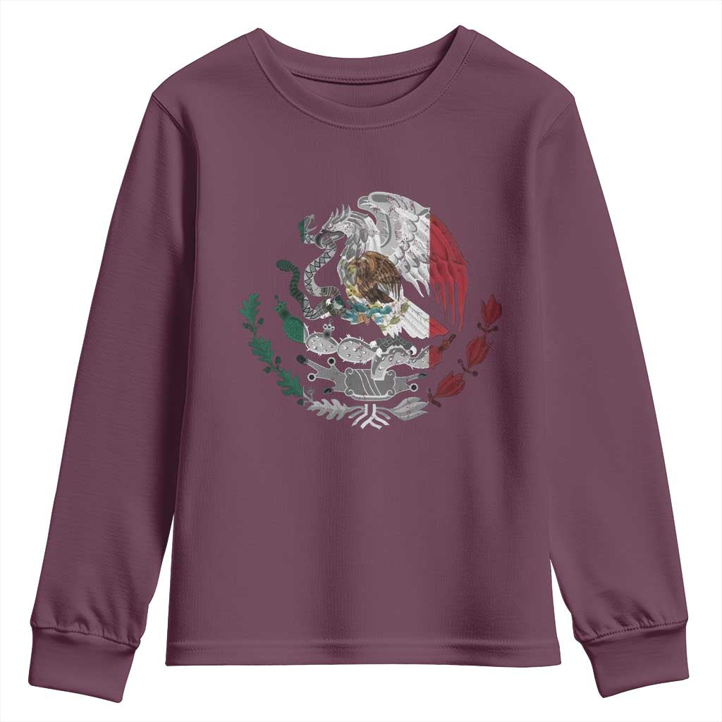 Mexico Coat Of Arms Mexican Flag Seal Symbol Youth Sweatshirt - Wonder Print Shop