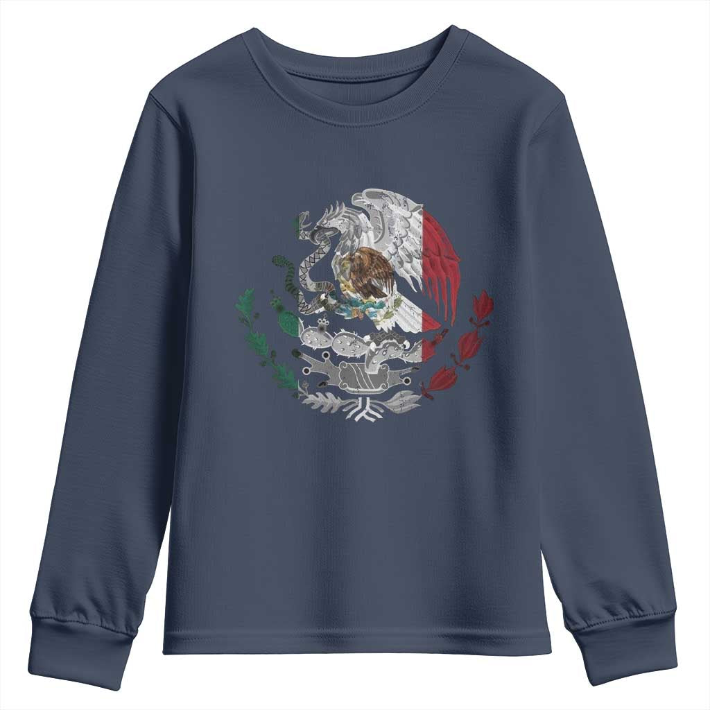 Mexico Coat Of Arms Mexican Flag Seal Symbol Youth Sweatshirt - Wonder Print Shop