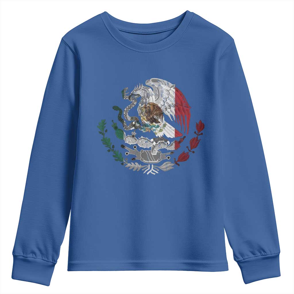 Mexico Coat Of Arms Mexican Flag Seal Symbol Youth Sweatshirt - Wonder Print Shop