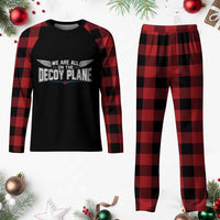 We Are All On The Decoy Plane Plaid Pajama Set Aviation Humor