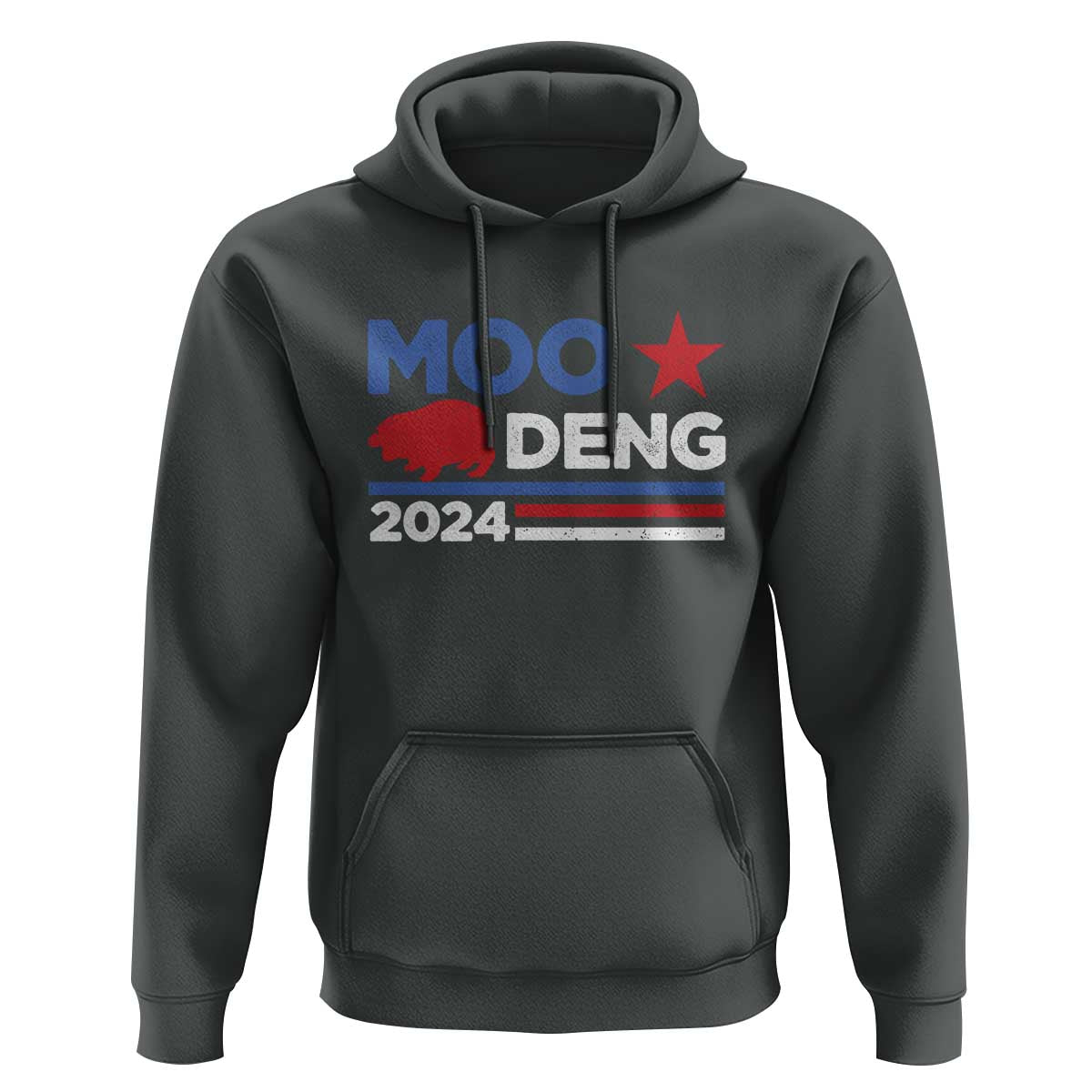 Funny Moo Deng 2024 Hoodie Star Striped