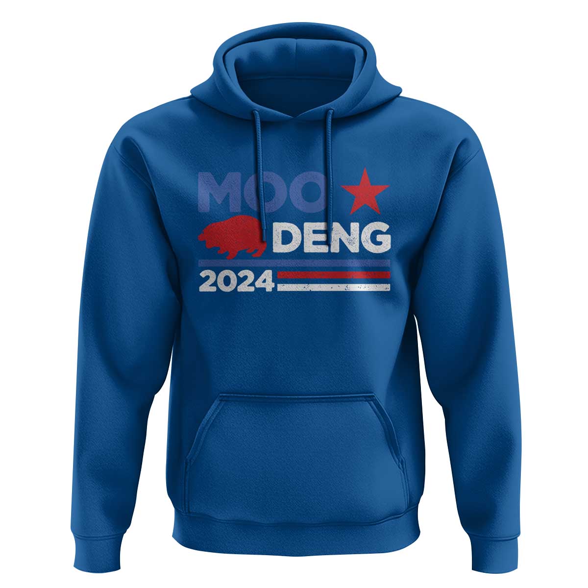 Funny Moo Deng 2024 Hoodie Star Striped