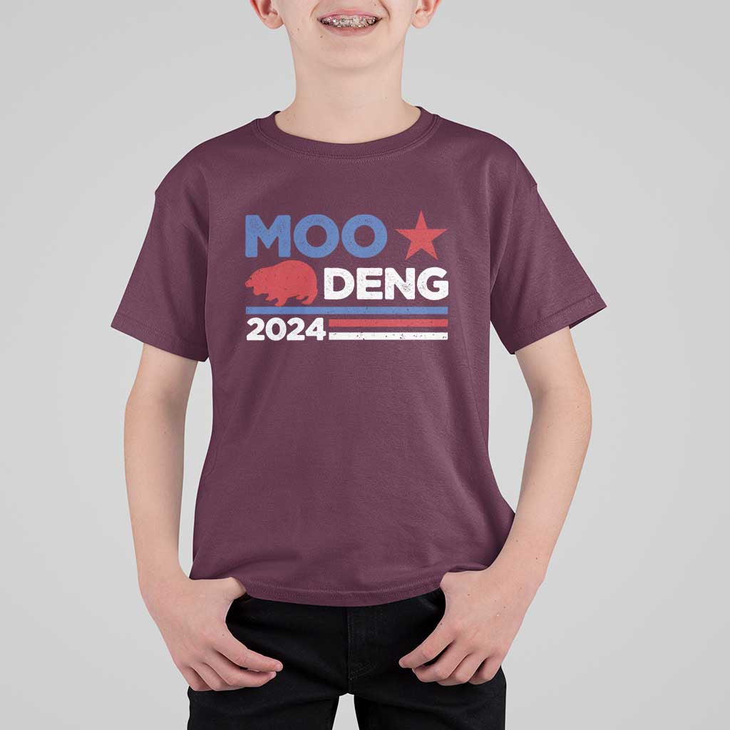 Funny Moo Deng 2024 T Shirt For Kid Star Striped - Wonder Print Shop
