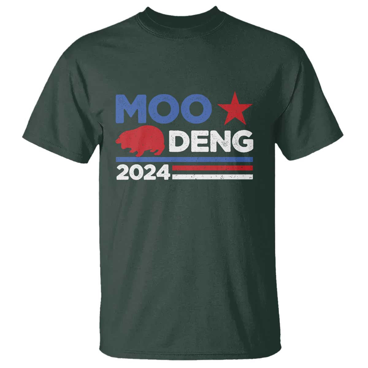 Funny Moo Deng 2024 T Shirt Star Striped - Wonder Print Shop