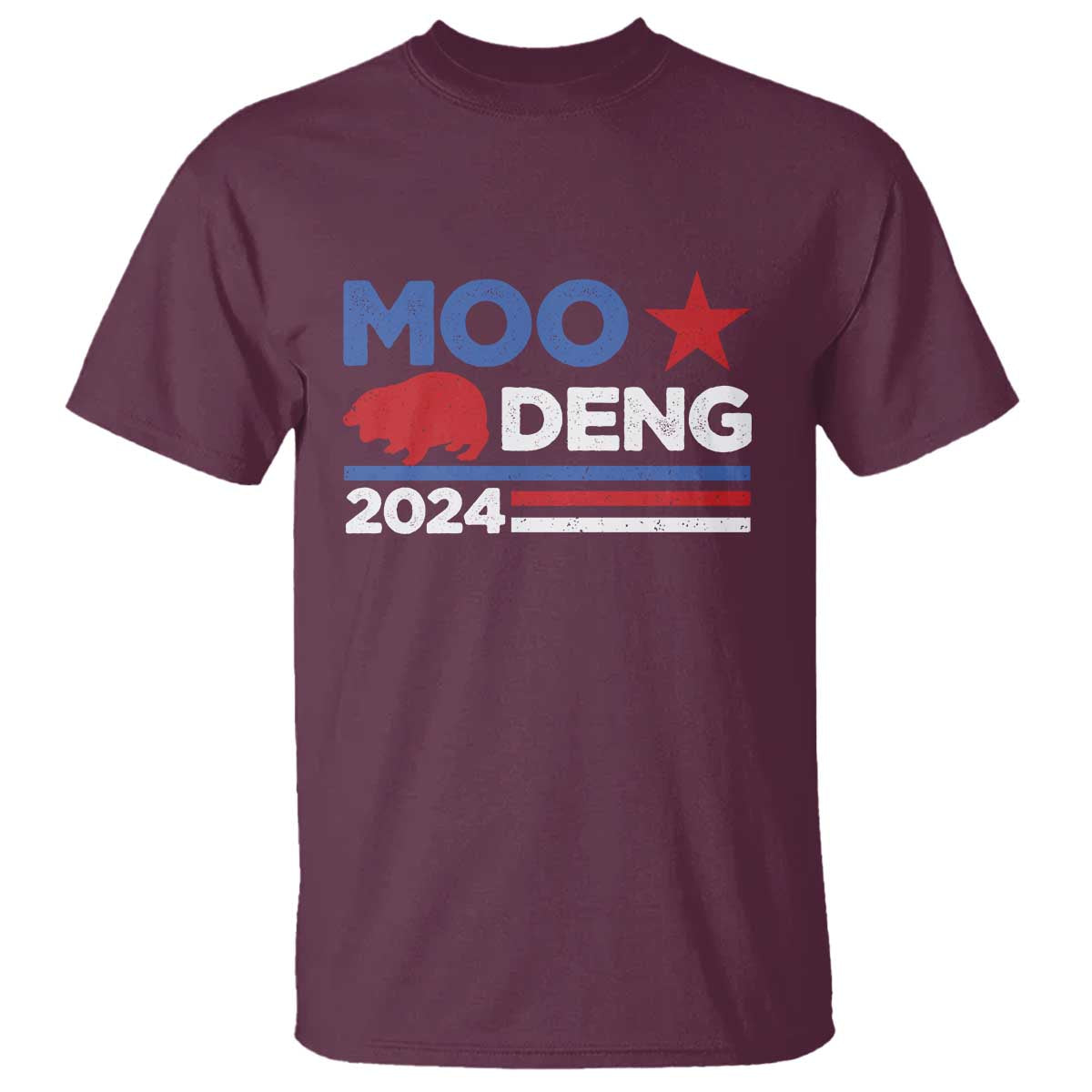 Funny Moo Deng 2024 T Shirt Star Striped - Wonder Print Shop