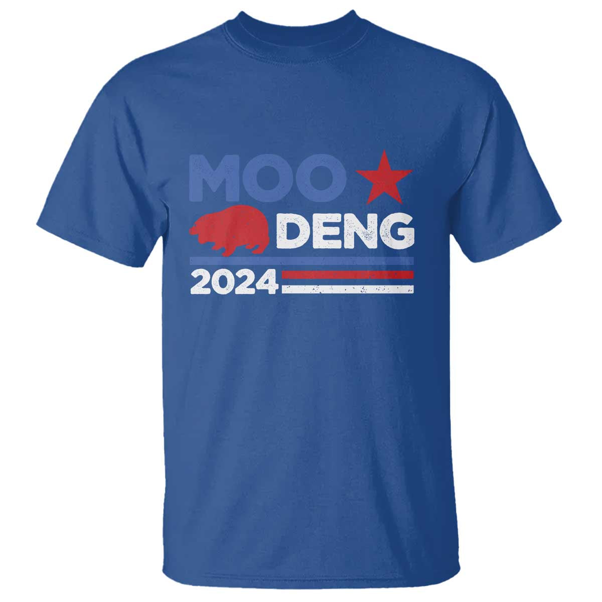Funny Moo Deng 2024 T Shirt Star Striped - Wonder Print Shop