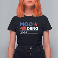 Funny Moo Deng 2024 T Shirt For Women Star Striped - Wonder Print Shop