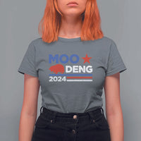 Funny Moo Deng 2024 T Shirt For Women Star Striped - Wonder Print Shop