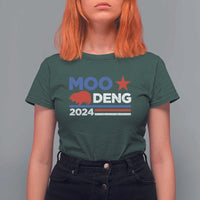 Funny Moo Deng 2024 T Shirt For Women Star Striped - Wonder Print Shop