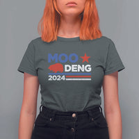 Funny Moo Deng 2024 T Shirt For Women Star Striped - Wonder Print Shop