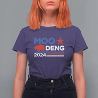 Funny Moo Deng 2024 T Shirt For Women Star Striped - Wonder Print Shop