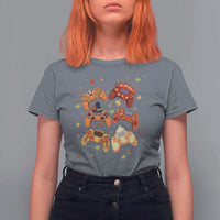 Fall Season Gamers T Shirt For Women Gaming Controllers Pumpkin Turkey Autumn Maple Leaf - Wonder Print Shop