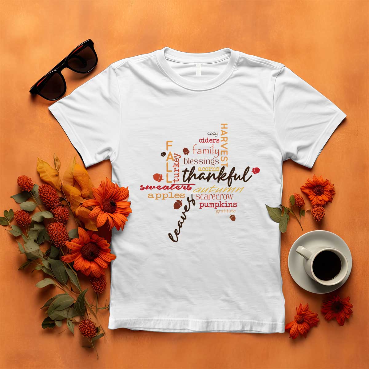 Thanksgiving Maple Leaf Fall Season T Shirt - Wonder Print Shop