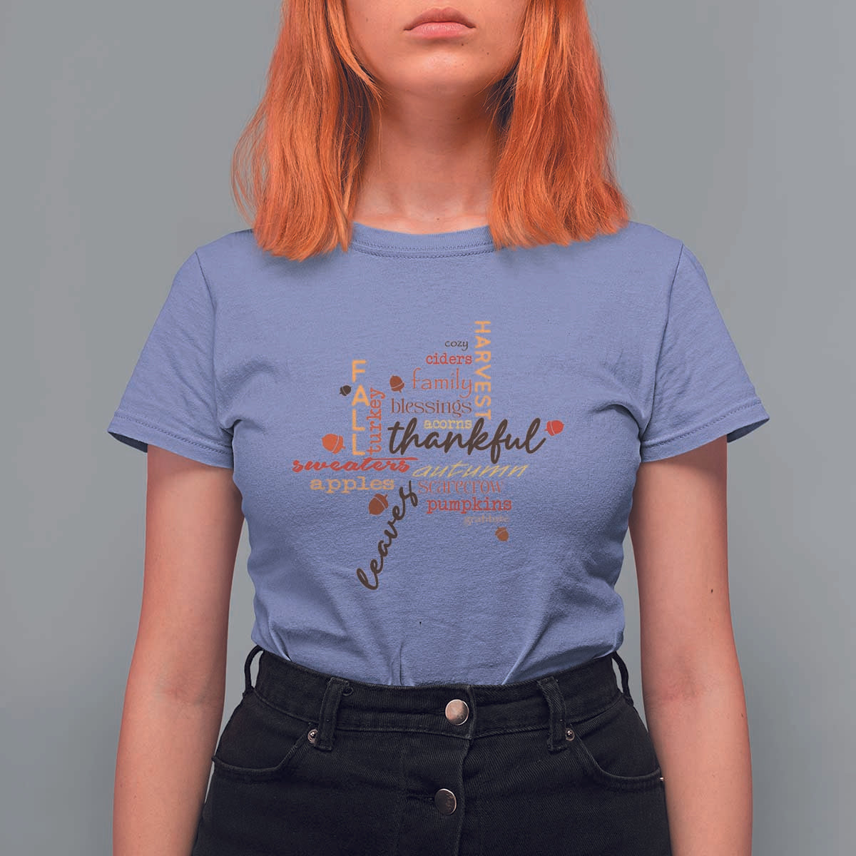 Thanksgiving Maple Leaf Fall Season T Shirt For Women - Wonder Print Shop