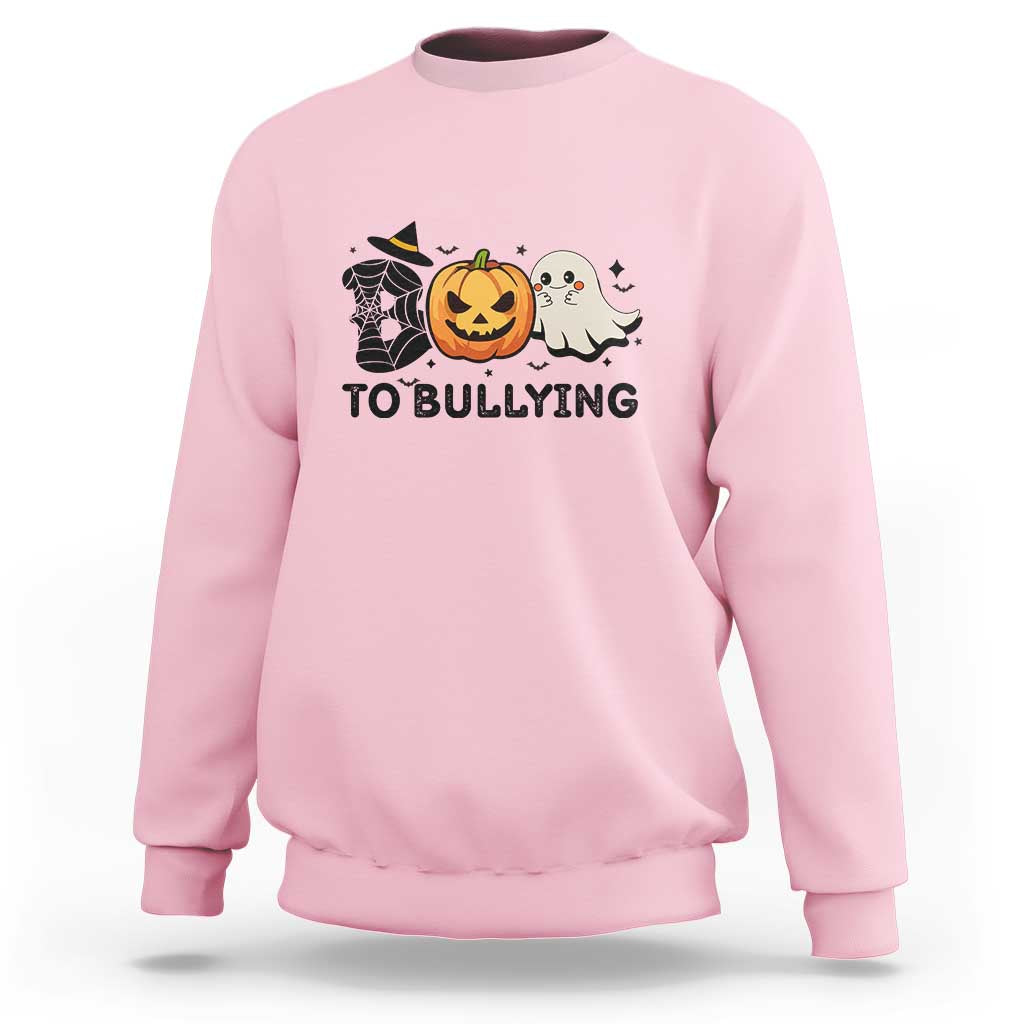 Halloween Unity Day Sweatshirt Boo To Bullying Anti Bullying Awareness Ghost Pumpkin - Wonder Print Shop