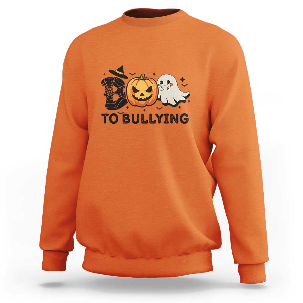 Halloween Unity Day Sweatshirt Boo To Bullying Anti Bullying Awareness Ghost Pumpkin - Wonder Print Shop