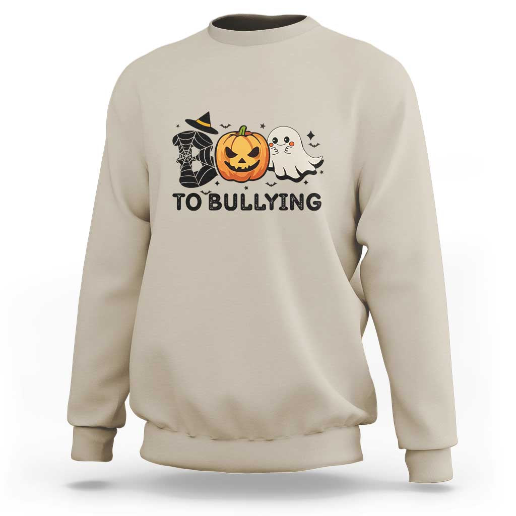 Halloween Unity Day Sweatshirt Boo To Bullying Anti Bullying Awareness Ghost Pumpkin - Wonder Print Shop