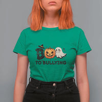 Halloween Unity Day T Shirt For Women Boo To Bullying Anti Bullying Awareness Ghost Pumpkin - Wonder Print Shop
