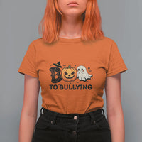 Halloween Unity Day T Shirt For Women Boo To Bullying Anti Bullying Awareness Ghost Pumpkin - Wonder Print Shop