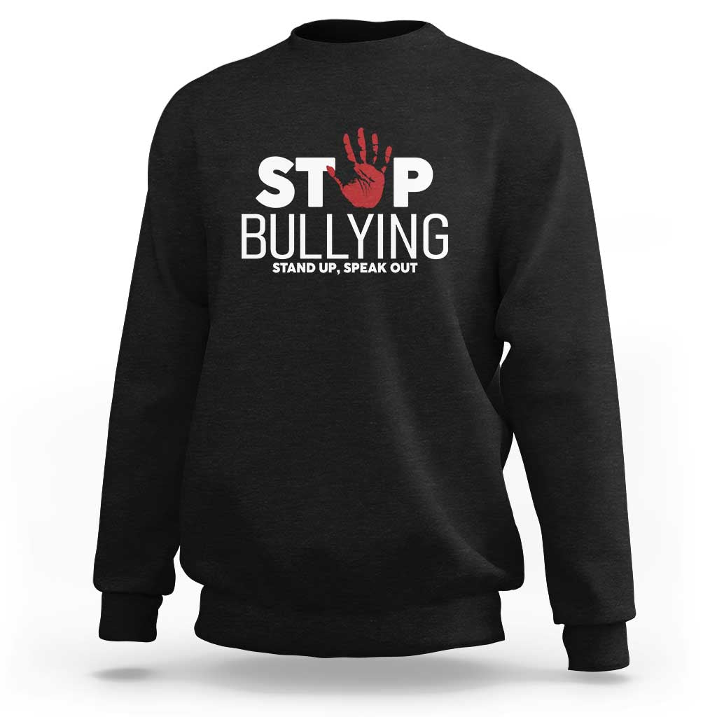 Anti Bullying Awareness Sweatshirt Stop Bullying Stand Up Speak Out Hand Prints - Wonder Print Shop