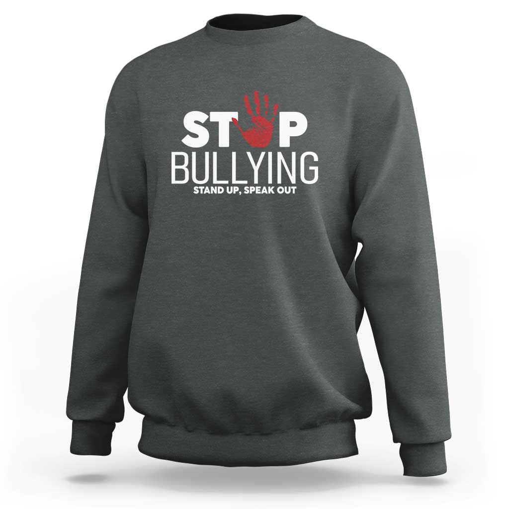 Anti Bullying Awareness Sweatshirt Stop Bullying Stand Up Speak Out Hand Prints - Wonder Print Shop
