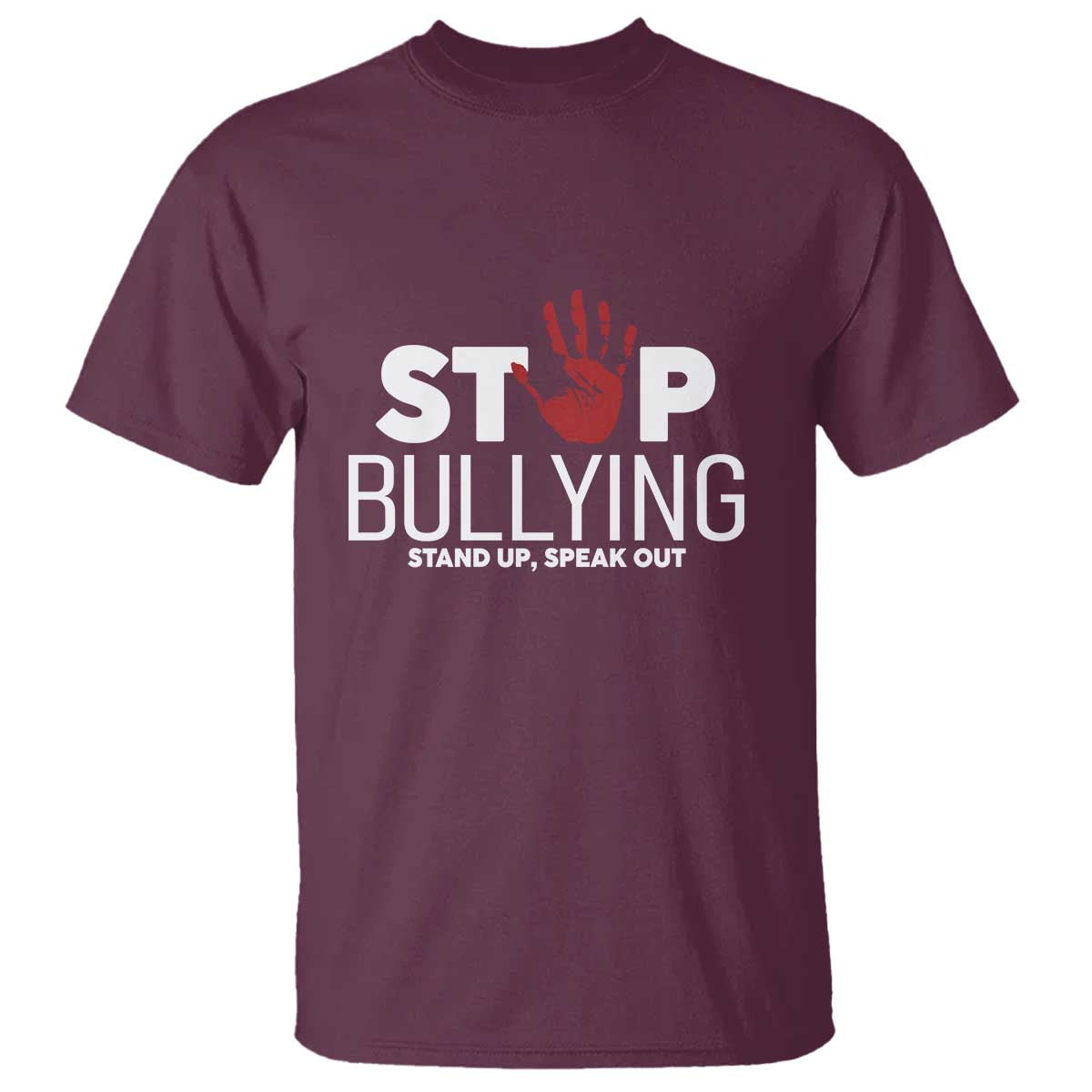 Anti Bullying Awareness T Shirt Stop Bullying Stand Up Speak Out Hand Prints - Wonder Print Shop