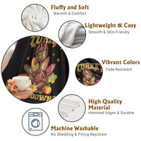 Funny Turkey And Touchdowns Throw Blanket Thanksgiving American Football Fall Season - Wonder Print Shop