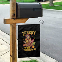 Funny Turkey And Touchdowns Garden Flag Thanksgiving American Football Fall Season - Wonder Print Shop