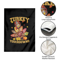 Funny Turkey And Touchdowns Garden Flag Thanksgiving American Football Fall Season - Wonder Print Shop
