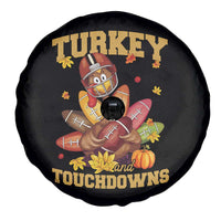 Funny Turkey And Touchdowns Spare Tire Cover Thanksgiving American Football Fall Season - Wonder Print Shop
